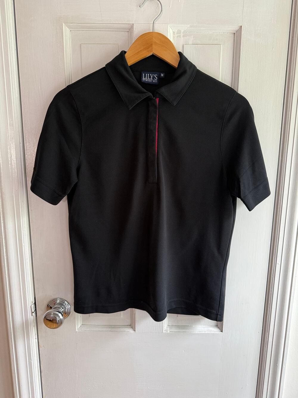 Vintage Lily's of Beverly Hills Black Polo - Size M - Made in USA - EUC
